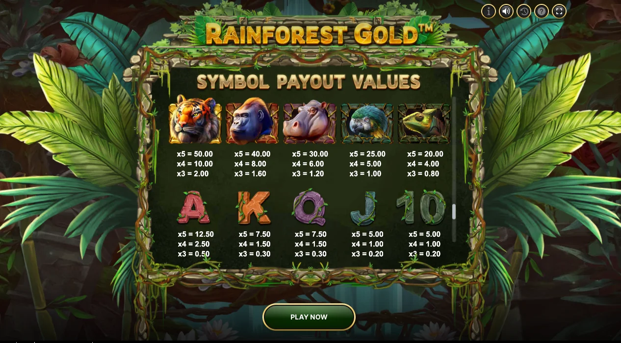 Rainforest Gold mobile slot experience showing optimized touch controls and the nocturnal free spins mode